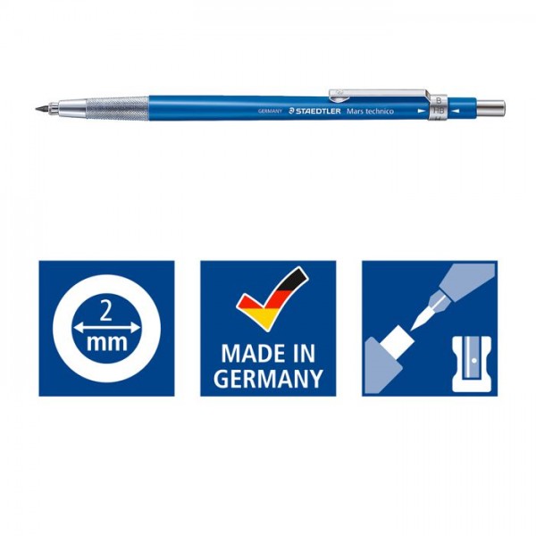 Mars technico 780C Fallminenstift Blau, Ø 2 mm HB