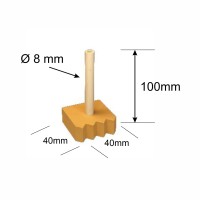 40x40x15 mm, Ø 8 x 150 mm