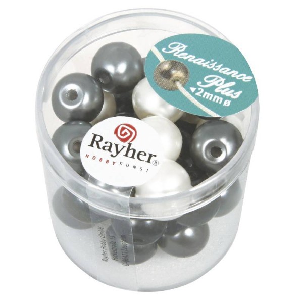 Großloch Renaissance Ø 10,0 mm weiß/grau-Mix