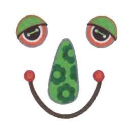 Applikation zum Aufbügeln "Face Flowernose", 4-teilig