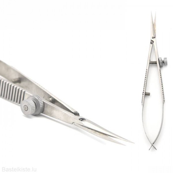 Pinzettenschere gebogen, 12 cm, bastelkiste.lu