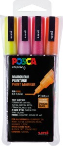 POSCA Paint Marker 4er Set PC-3M GLITTER Hell 0,9 - 1,3mm
