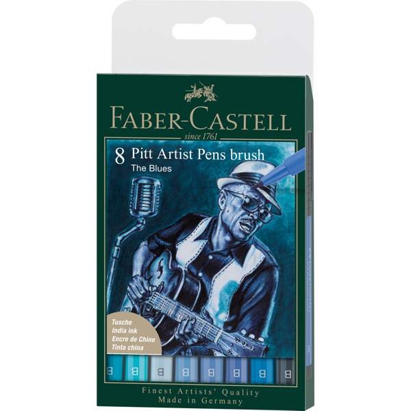 Pitt Artist Pen Tuschestifte 8er Set "The Blues"
