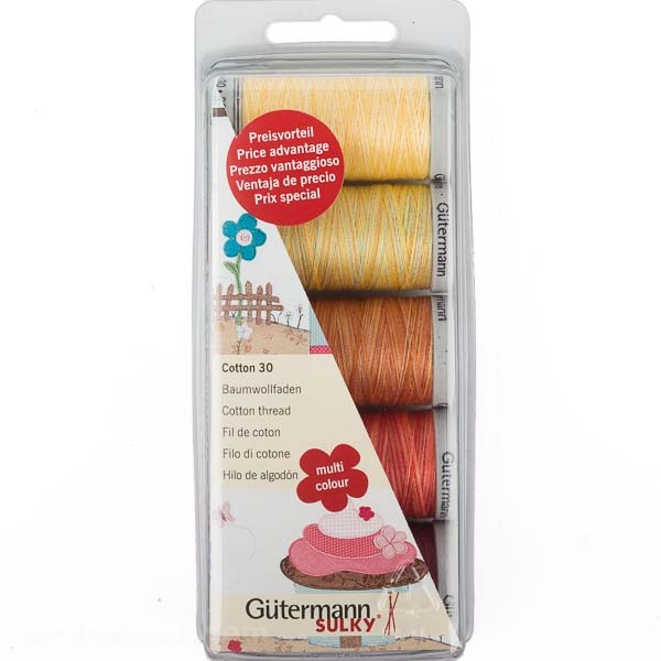 Stickfaden-Set Cotton 30, 5 Spulen, Multicolor 1 Gütermann