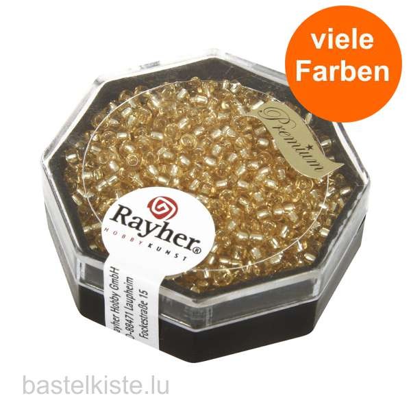 Premium Rocailles, ø 2,2 mm mit Silbereinzug