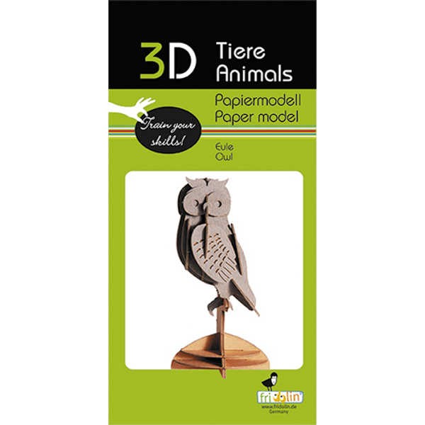 3D Papiermodell "Eule" zum zusammenbauen