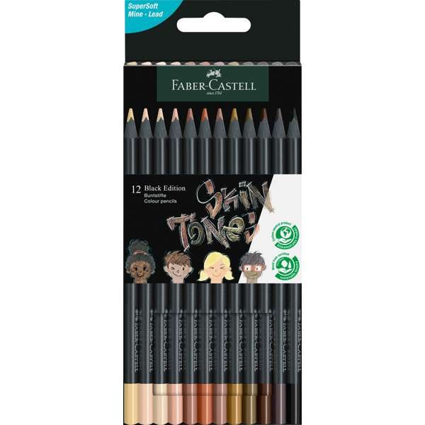 Black Edition Buntstifte, SKIN TONES 12er Set