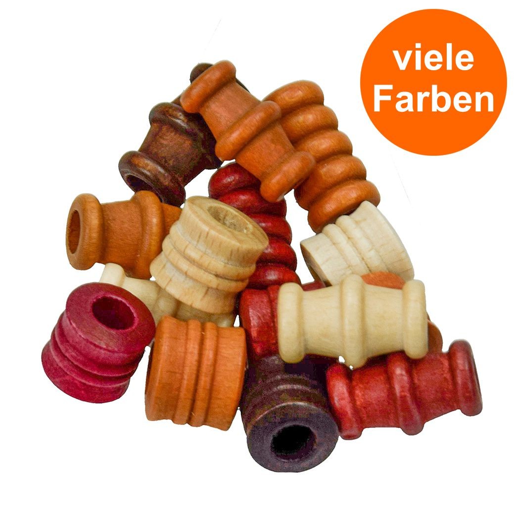 Holzperlen Farb-Form-MIX, 28 Stück