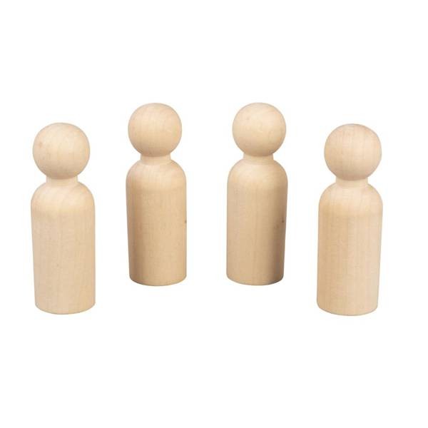 Rohholz Figurenkegel Ø 25mm, Höhe 77mm 4 Stk.