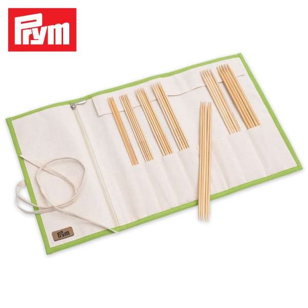 Strumpfstricknadel-Set BAMBUS, 7x Nadelspiele + Aufbewahrung
