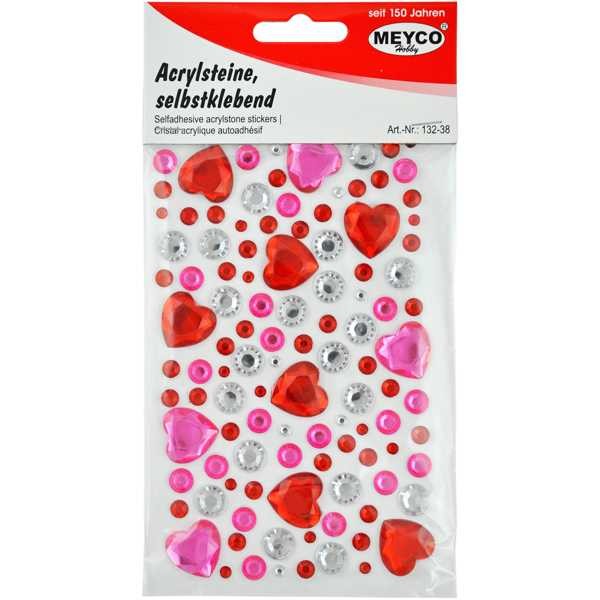 Acrylsteine selbstklebend "Herzen & Punkte"