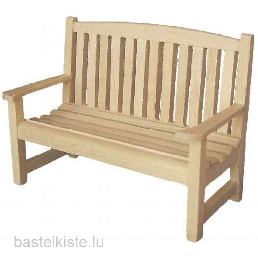 Miniatur Gartenbank aus Holz 125x50x80 mm