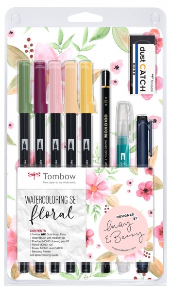 ABT DUAL BRUSH PENS Watercoloring Set Floral