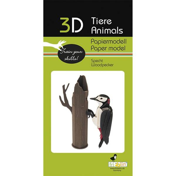 3D Papiermodell "Specht" zum zusammenbauen