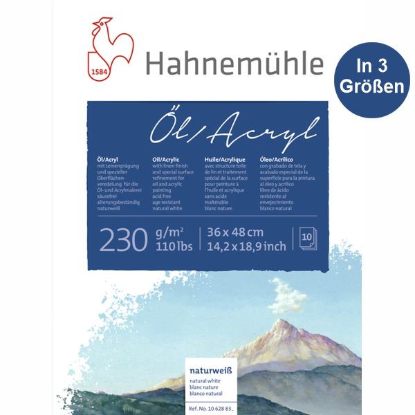 Hahnemühle Öl- und Acrylmalkarton 230g/m², 10 Blatt