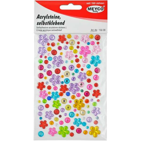 Acrylsteine, selbstklebend "Blüten & Punkte"