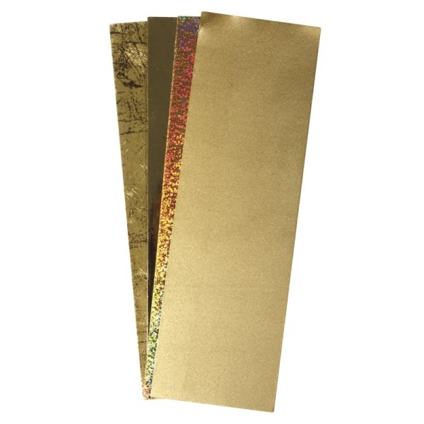 Wachsfolie Gold-Töne 200 x 65mm, 4 Stück sortiert