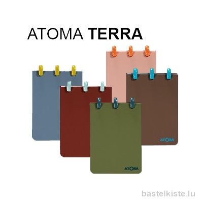 ATOMA Ring-Heft TERRA, kariert DIN A7 farblich sortiert
