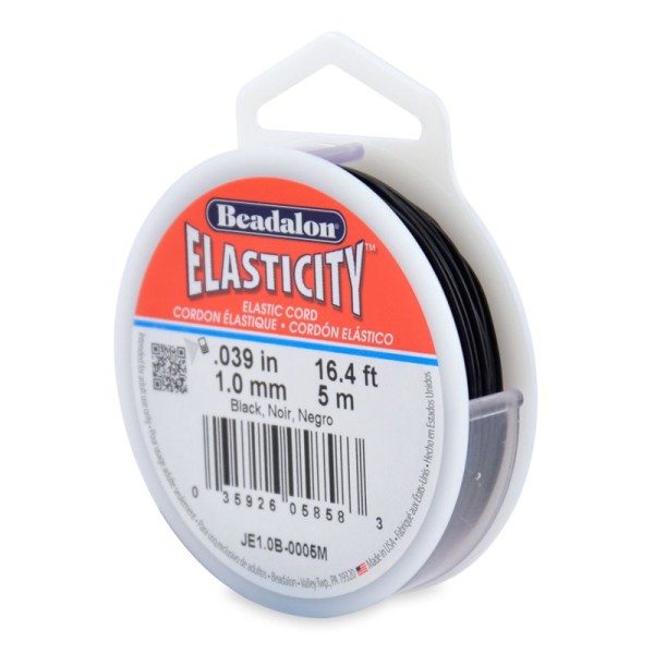 Elasticity Stretch Cord Black Ø 1mm
