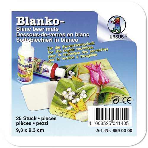 Blanko-Bierfilze, Bierdeckel 9,3x9,3cm