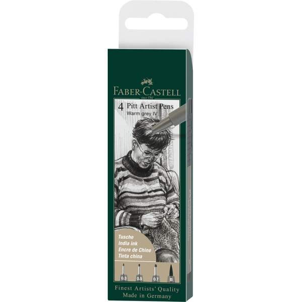 Pitt Artist Pen Tuschestifte 4er Set Warm grey IV