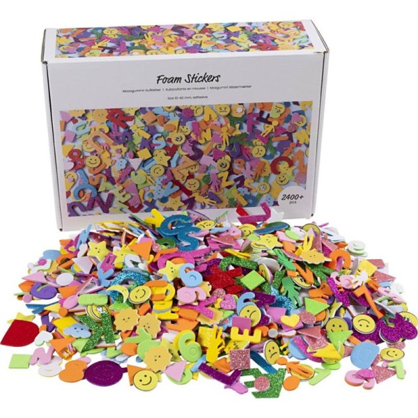 Großpackung Moosgummi Formteile, selbstklebend 2400 Stück, bastelkiste.lu