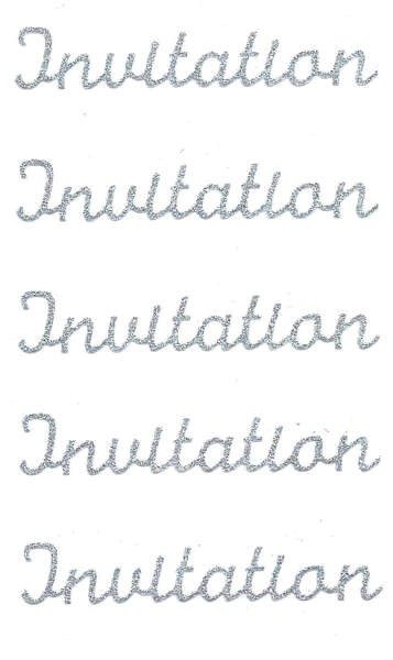 Sticker "Invitation" in silber