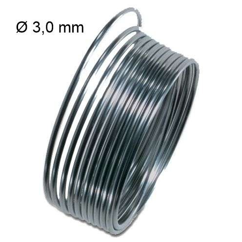 Aluminiumdraht ø 3,0 mm, 2 m silberfarbig
