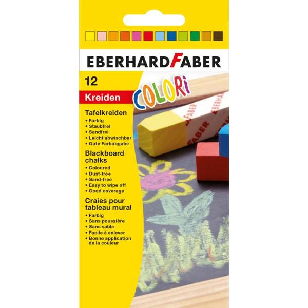 Colori Wandtafelkreiden 12er Set, farbig