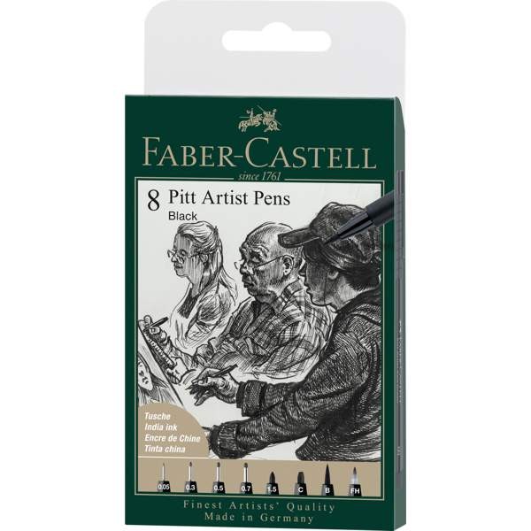 Pitt Artist Pen Tuschestifte 8er Set Black