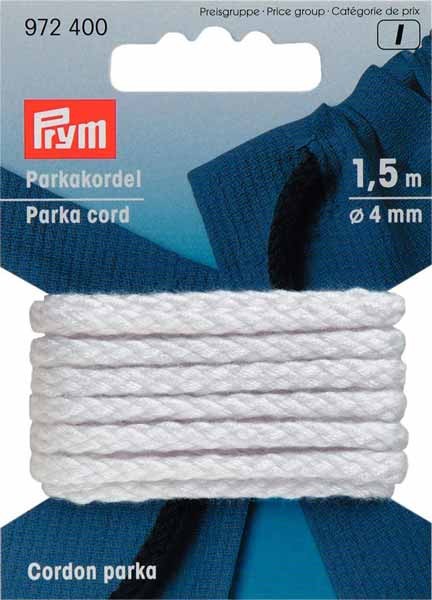 Parkakordel Ø=4 mm weiß, 1,5m