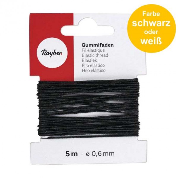 Gummifaden Ø 0,6 mm, 5m