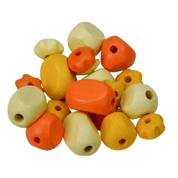 Holzperlen Farb-Form-MIX GELBMIX, 30 Stück