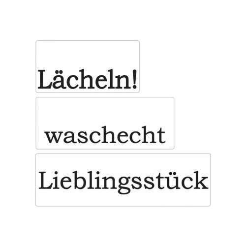 Einlegelabel zur Seifenherstellung "Lächeln , waschecht , Liebl."