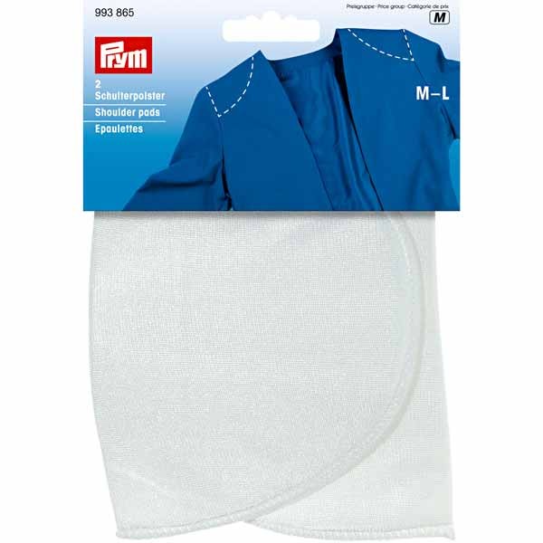 PRYM Schulterpolster Halbmond Gr. M - L, weiß, 2 Stk.