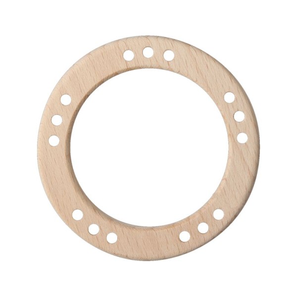 Holzring voll, Buchenholzring mit Löcher Ø 80mm, 11mm