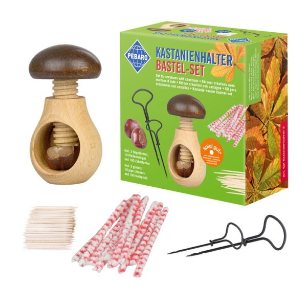 Bastel-Set mit Kastanienhalter, bastelkiste.lu