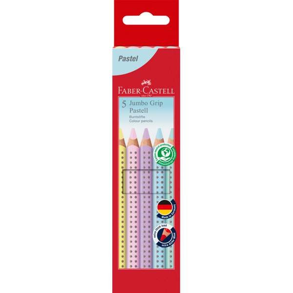 JUMBO Grip PASTELL, 5er Set - Buntstifte (extra dick)
