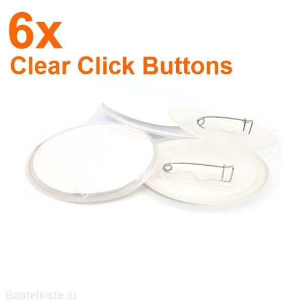 Ansteck-Buttons zum selbst gestalten, 6 Stück Ø 63mm