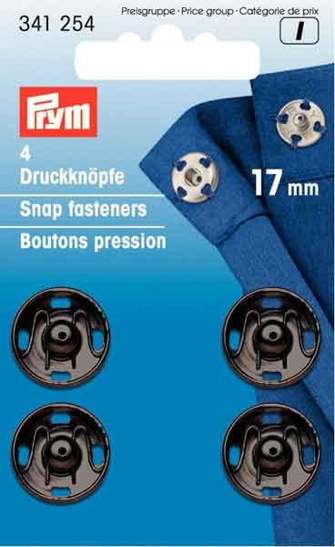 PRYM Annäh-Druckknöpfe 17mm, schwarz