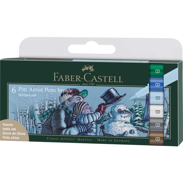 Pitt Artist Pen Tuschestifte 6er Set "Winterlude"