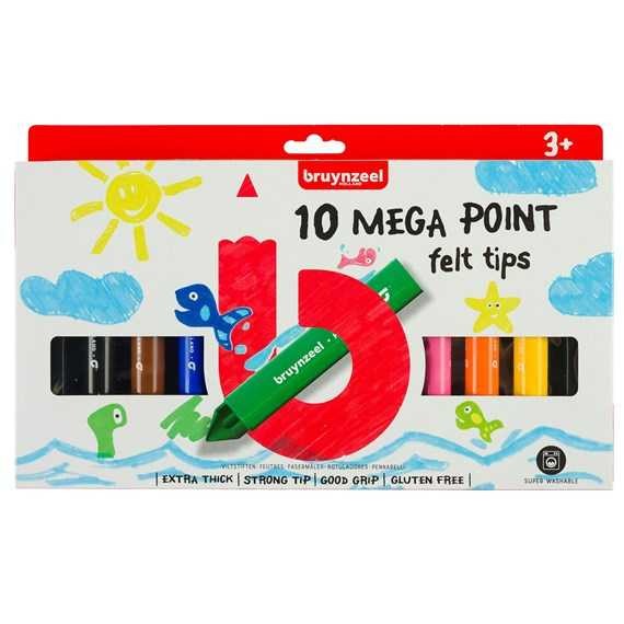 10-teiliges Mega Points Fasermalerset für Kinder