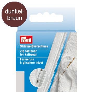 PRYM Typ: S9 Strickreißverschluss ►DUNKELBRAUN◄ teilbar