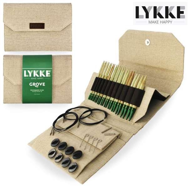 LYKKE Rundstricknadel-Set GROVE 5-inch Nadel Jute Stricknadel Holzstricknadeln