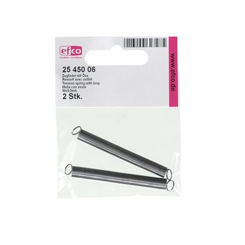 Zugfeder mit Ösen 60 x 6,3 mm, 2 Stück